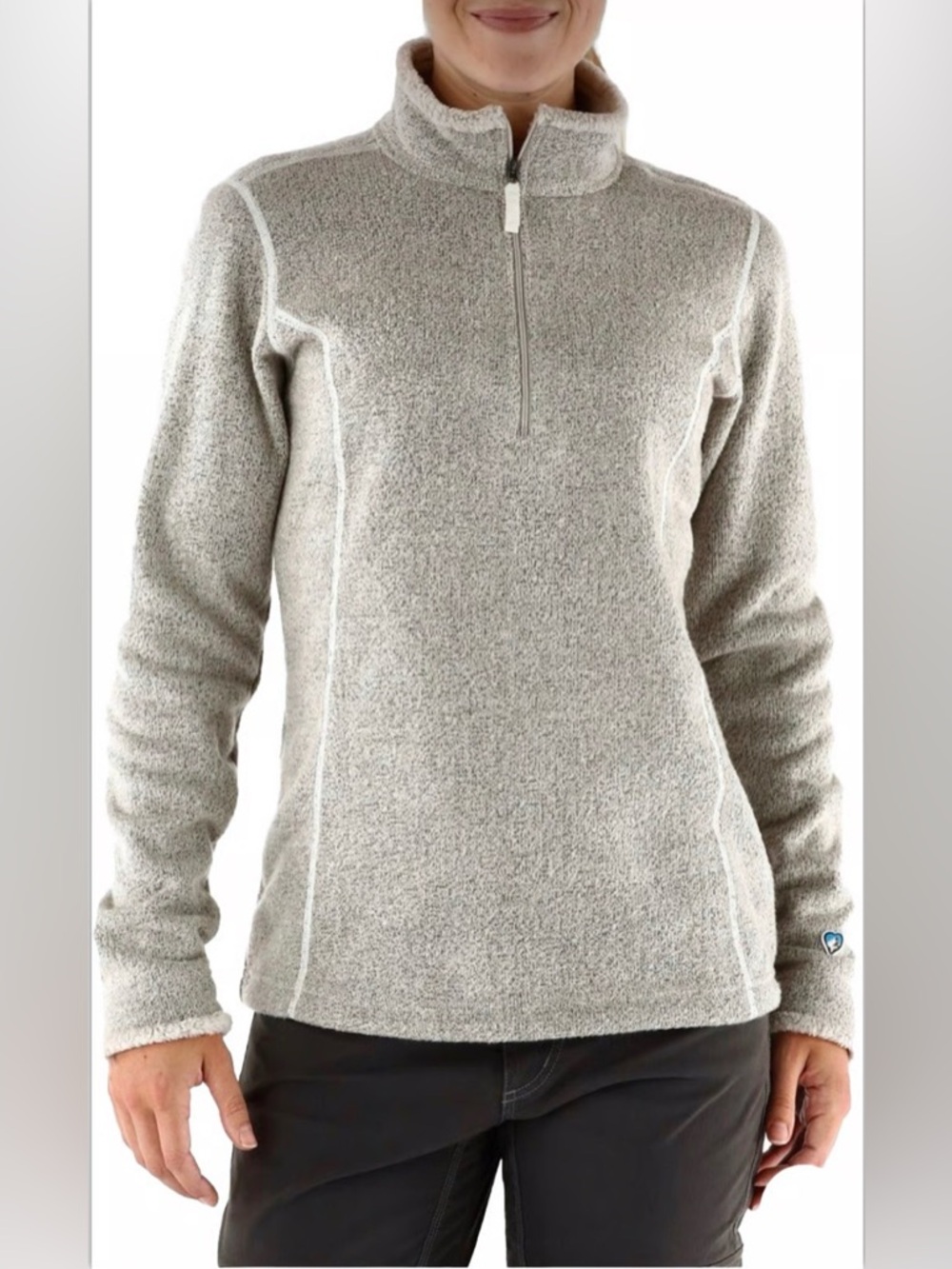 Kuhl Alpaca Fleece Quarter Zip Pullover Sweater Jacket Oatmeal Outdoors Women